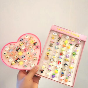 Children's Ring Jewelry Set Korean Cartoon Toy Ring Lovely Princess Girl Gift Resin Ring