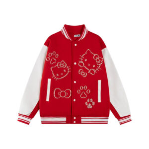 Hello Kitty Pearl Embroidered Baseball Jacket