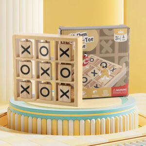 Wooden 3D XO Well Chess Two Person Battle Logic Enlightenment Hand Eye Coordination Puzzle Enlightenment Game Toy