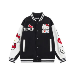 Hello Kitty Embroidered Baseball Jacket