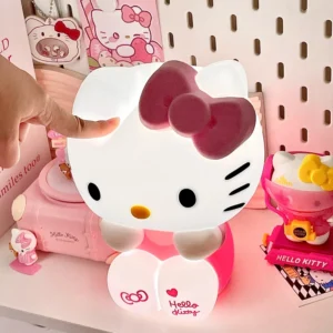 Kawaii Sanrio Hello Kitty Pat Night Light Girls Bedroom Bedlight Anime Hellokitty Night Lamp Desktop Decor Ornaments Girls Gift