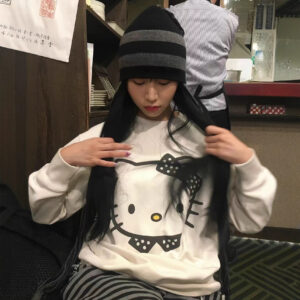 Cute Kitty Cat Style Casual Loose Hoodie for Women